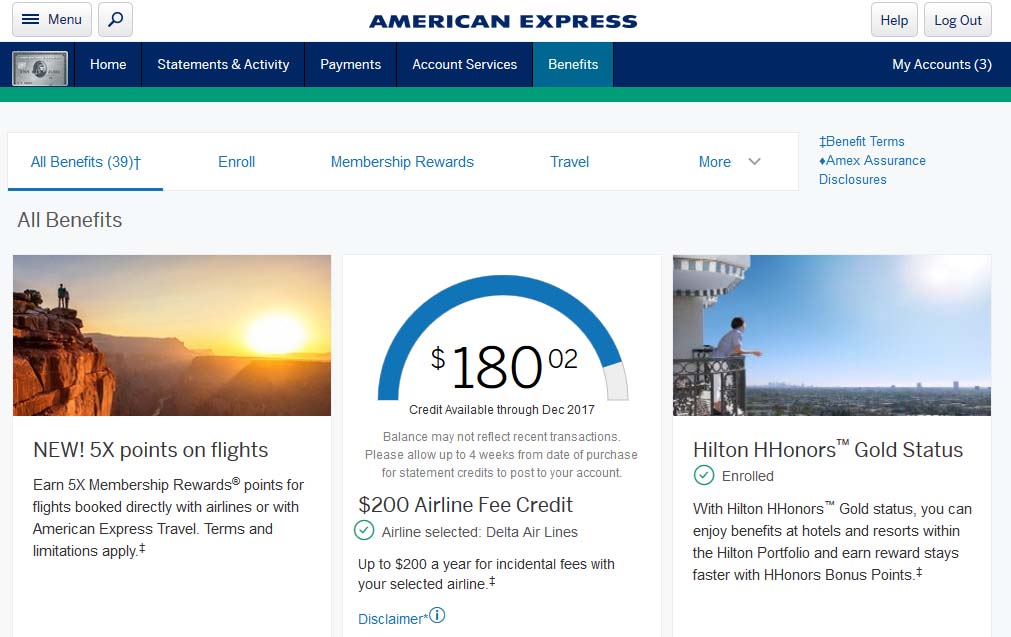 American Express Airline Fee Credit | Credit Card Travel Benefits | American Express Platinum Benefits | American Express Premiere Rewards Gold Benefits