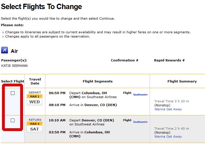 How to Change a Southwest Flight