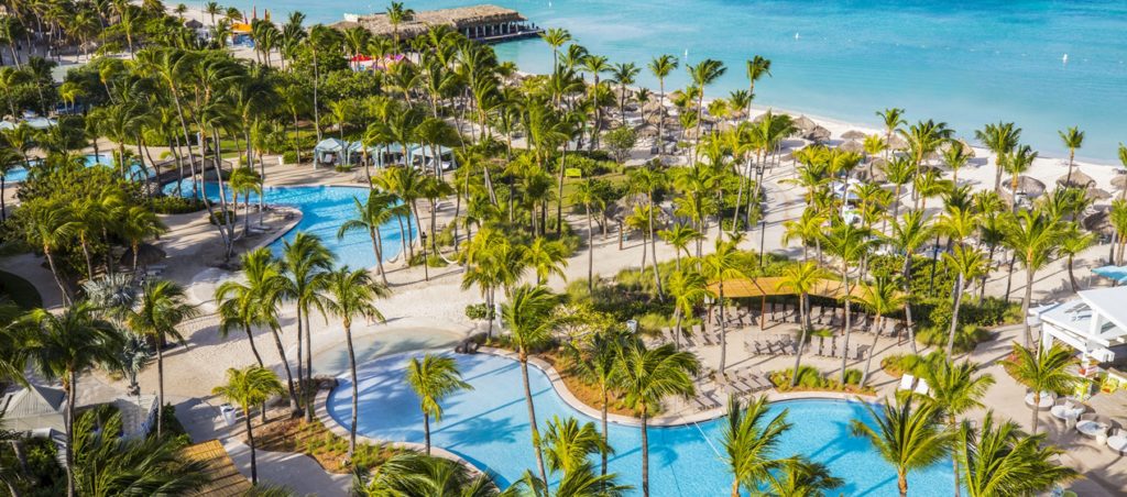 Use points from the increased bonus on hilton credit cards to pay for part of your stay at the Aruba Hilton Resort & Casino