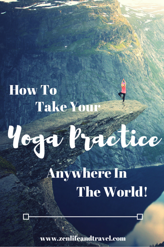 How to take your yoga practice with you anywhere in the world.   Tips for hotel room yoga and the best online yoga classes available!