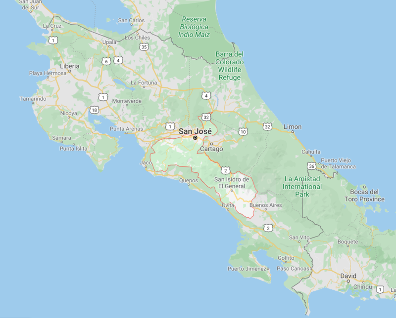 San Jose Costa Rica Map