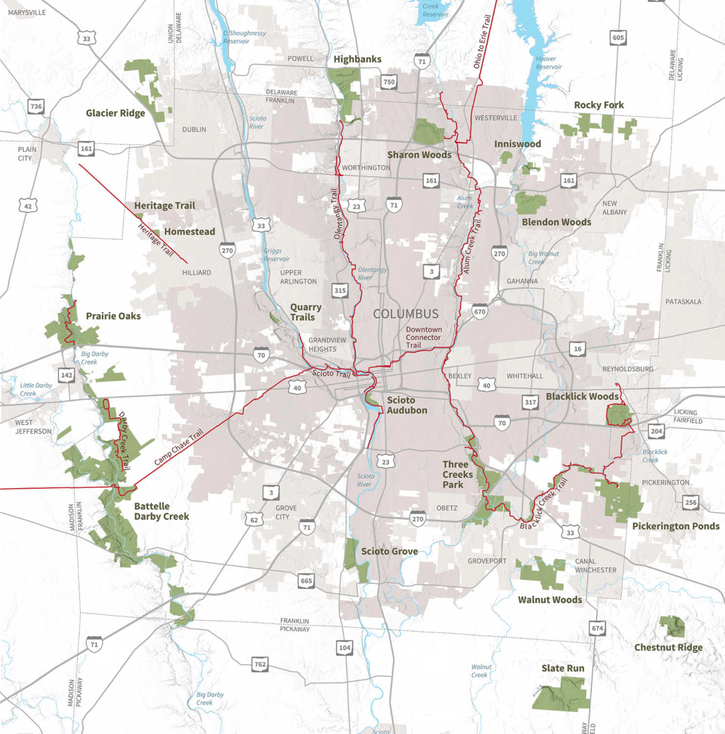 Columbus Metro Park Locations Map