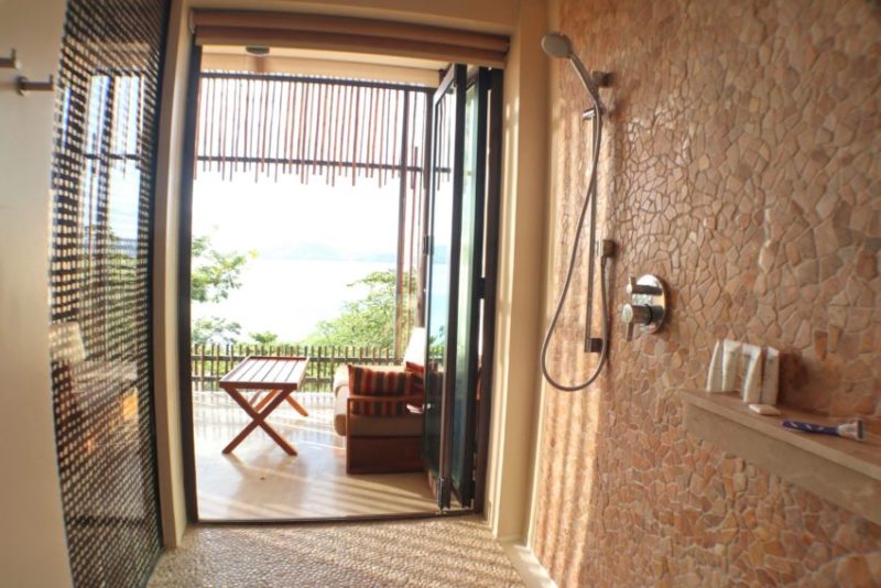 indoor outdoor shower at andaz costa rica