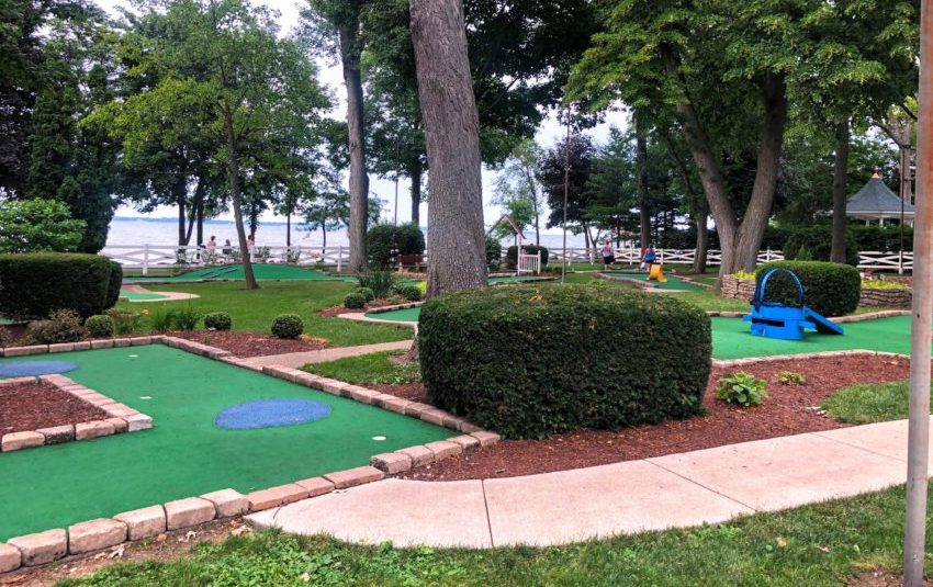 Lakeside mini golf course