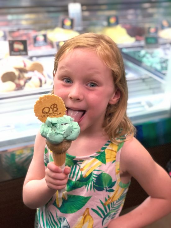 gelato in venice with kids