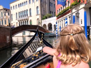 venice gondola ride with kids