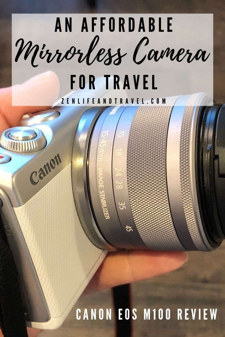 The Canon EOS M100 is an affordable mirrorless camera that's perfect for traveling or for beginner photographers looking to step up from their smartphone camera. #mirrorlesscamera #travel #canoneosm100 #canonmirrorless #photography #camerareview #travelphotography #cameraforbeginners #affordablecamera #budgetcamera 