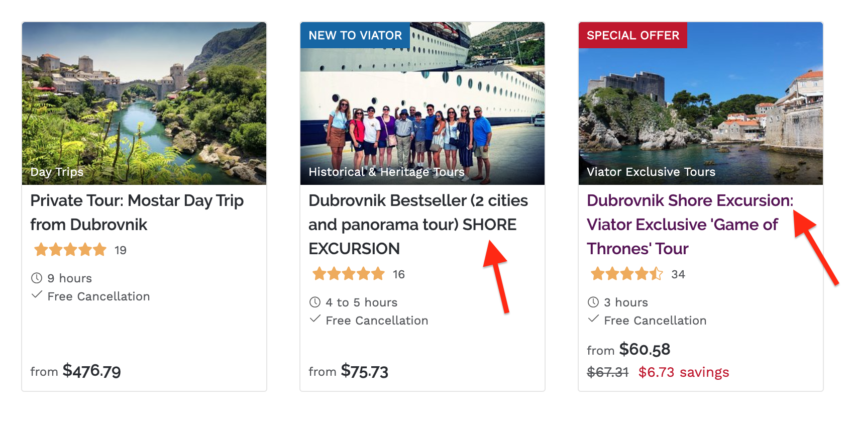 Viator Shore Excursions in Dubrovnik