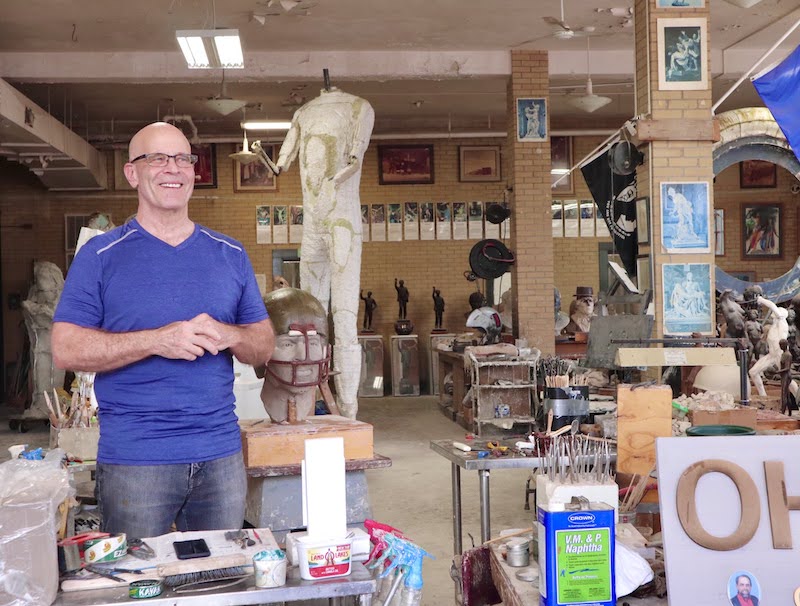 Alan Cottrill at his sculpture studio in Zanesville Ohio