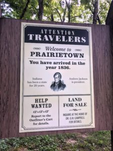 Conner Prairie 1836 sign