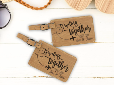 Personalized luggage tags for couples