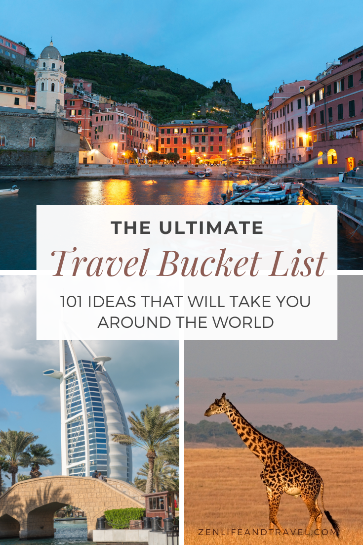 101 Travel Bucket List Ideas that will take you around the world.