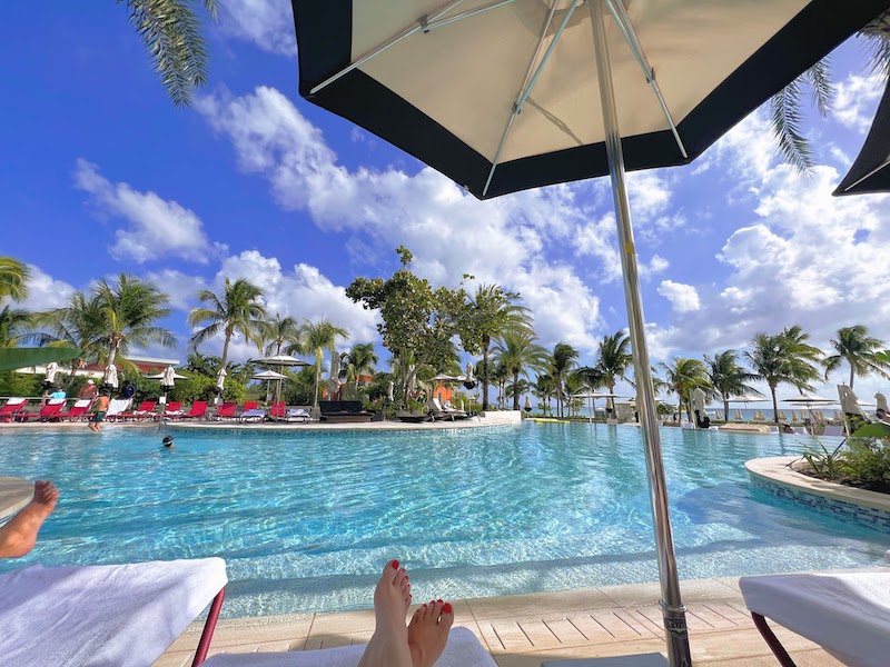 By the pool at Kimpton Seafire Resort in Grand Cayman