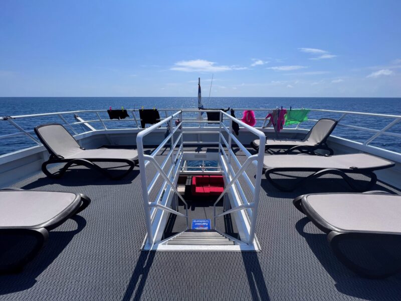 Clothes drying on the sundeck of Belize Aggressor IV