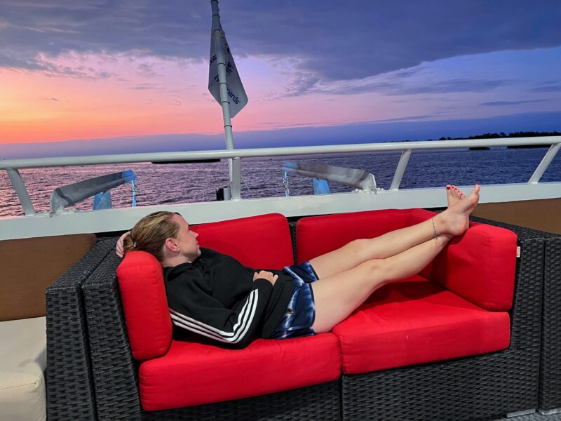 Relaxing on the Belize Aggressor IV