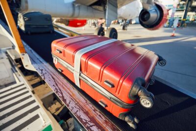 Loading baggage to the airplane